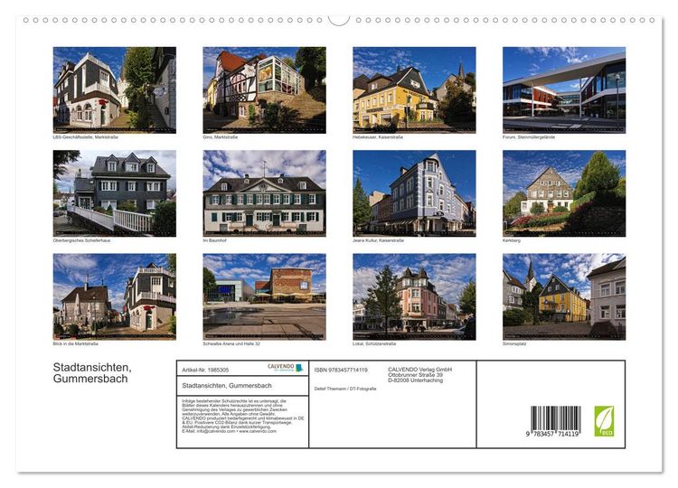Produktbild: Stadtansichten, Gummersbach (hochwertiger Premium Wandkalender 2026 DIN A2 quer), Kunstdruck in Hochglanz