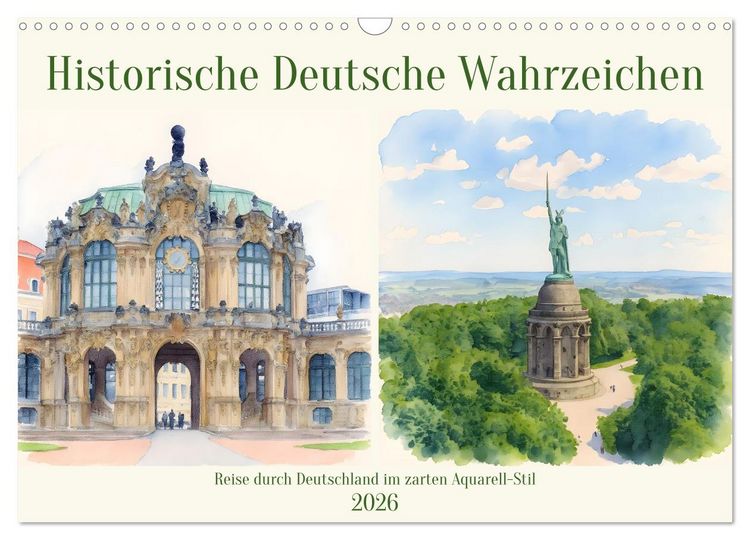 Produktbild: Historische Deutsche Wahrzeichen (Wandkalender 2026 DIN A3 quer), CALVENDO Monatskalender