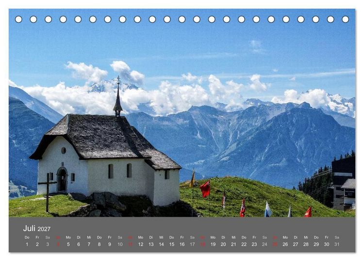 Produktbild: Wallis. Perle der Schweiz (Tischkalender 2027 DIN A5 quer), CALVENDO Monatskalender