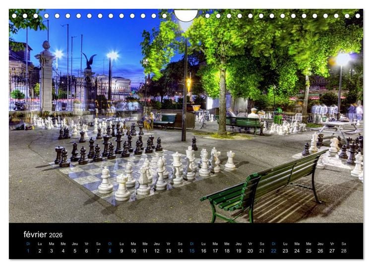 Produktbild: Cr&eacute;puscule sur Gen&egrave;ve (Calendrier mural 2026 DIN A4 vertical), CALVENDO calendrier mensuel