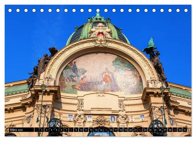 Produktbild: Jugendstilarchitektur - ein Bilderbogen quer durch Europa (Tischkalender 2026 DIN A5 quer), CALVENDO Monatskalender