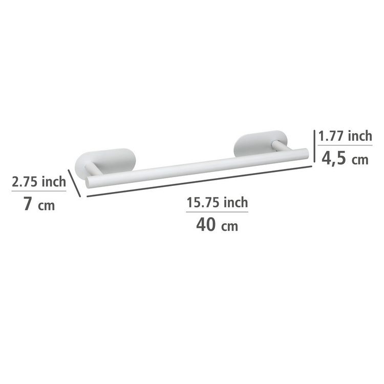 Produktbild: Turbo-Loc&reg; Badetuchstange Uno Mod. Orea White matt, 40 cm, aus rostfreiem Edelstahl