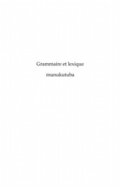 Produktbild: Grammaire et lexique munukutuba