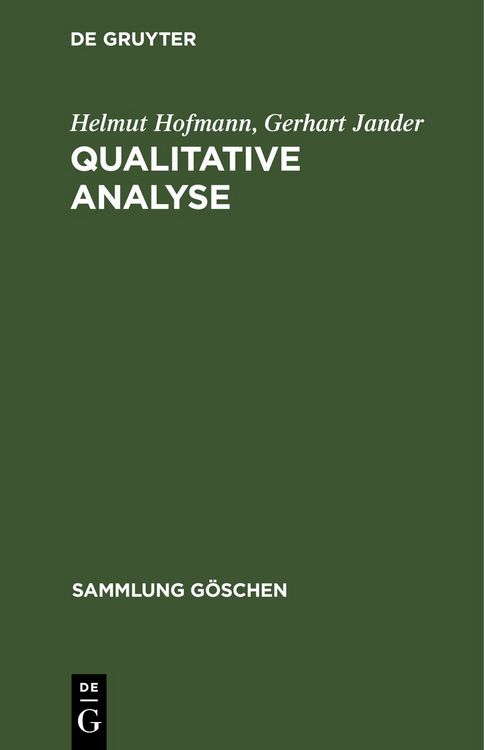 Produktbild: Qualitative Analyse
