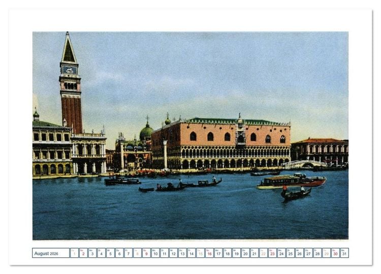 Produktbild: Erinnerungen an das alte Venedig: Historische Stiche von der Lagunenstadt (hochwertiger Premium Wandkalender 2026 DIN A2 quer), Kunstdruck in Hochglanz
