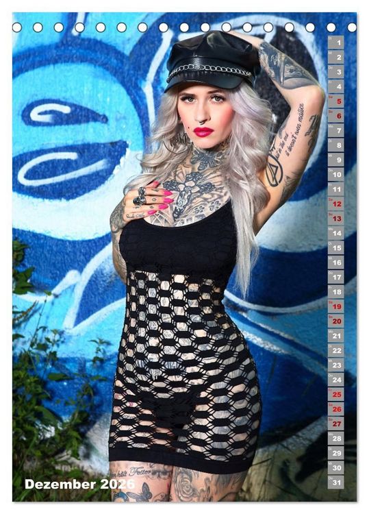Produktbild: Beauty Tattoo Girls (Tischkalender 2026 DIN A5 hoch), CALVENDO Monatskalender