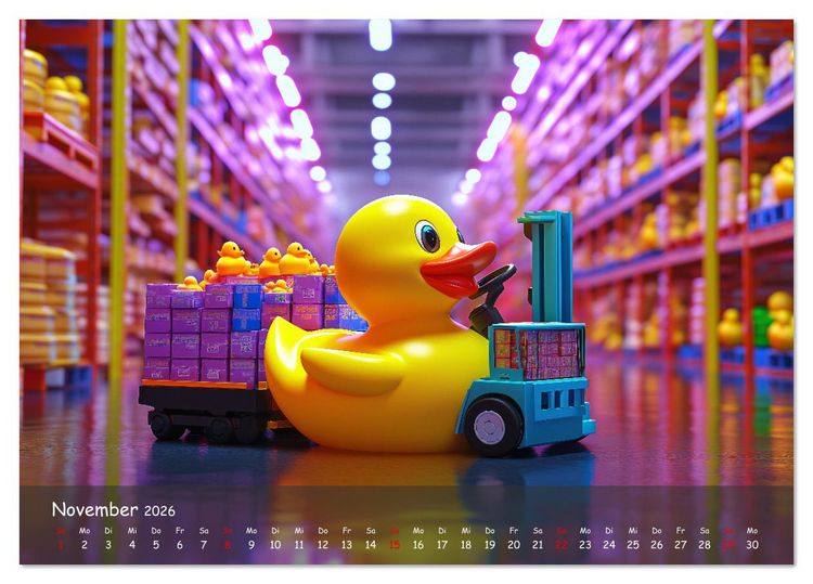 Produktbild: Badeenten Kalender - Quietscheenten in der Berufswelt (Tischkalender 2026 DIN A5 quer), CALVENDO Monatskalender
