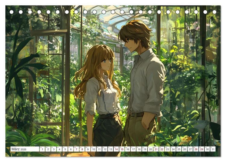 Produktbild: Das Jahr der Liebe: Verliebte P&auml;rchen im Manga-Stil (Tischkalender 2026 DIN A5 quer), CALVENDO Monatskalender
