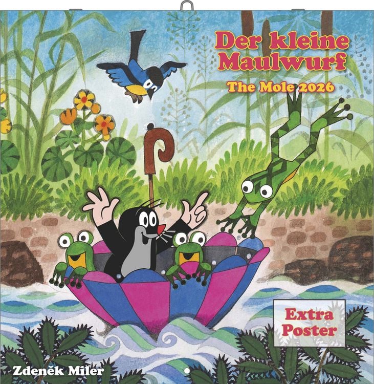 Produktbild: N NEUMANNVERLAGE - Der kleine Maulwurf 2026 Broschürenkalender, 30x30cm, Kinderkalender mit liebevoll gestalteten Illustrationen, extra Poster, intern