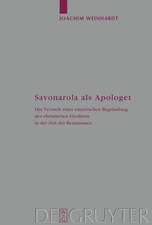 Produktbild: Savonarola als Apologet