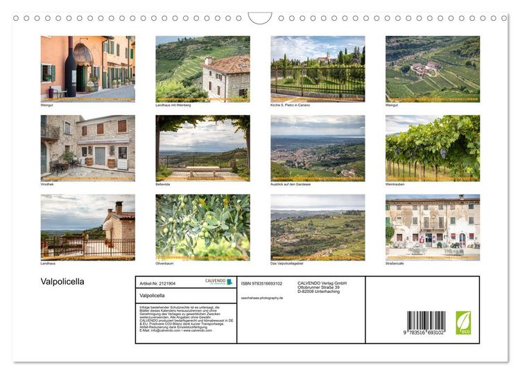 Produktbild: Valpolicella (Wandkalender 2026 DIN A3 quer), CALVENDO Monatskalender