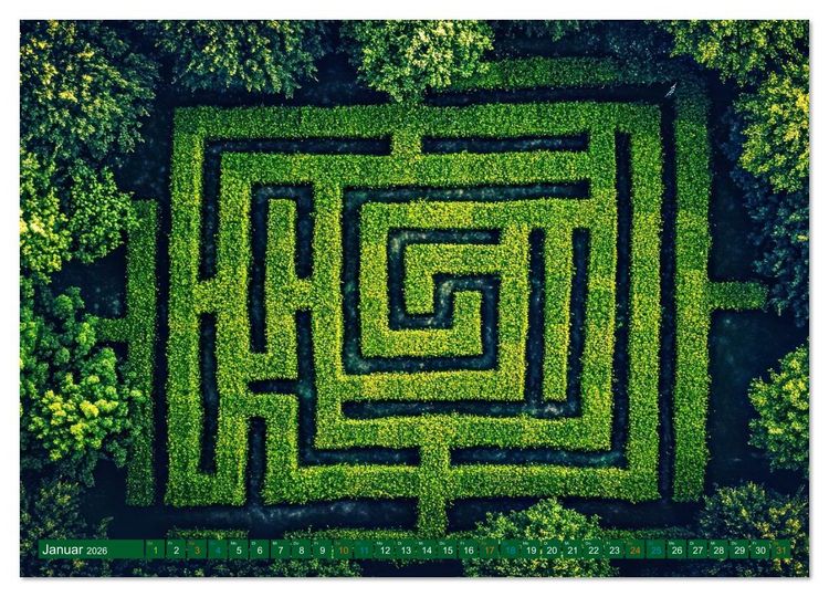 Produktbild: Faszination LABYRINTH - unterwegs in der Natur (Wandkalender 2026 DIN A3 quer), CALVENDO Monatskalender