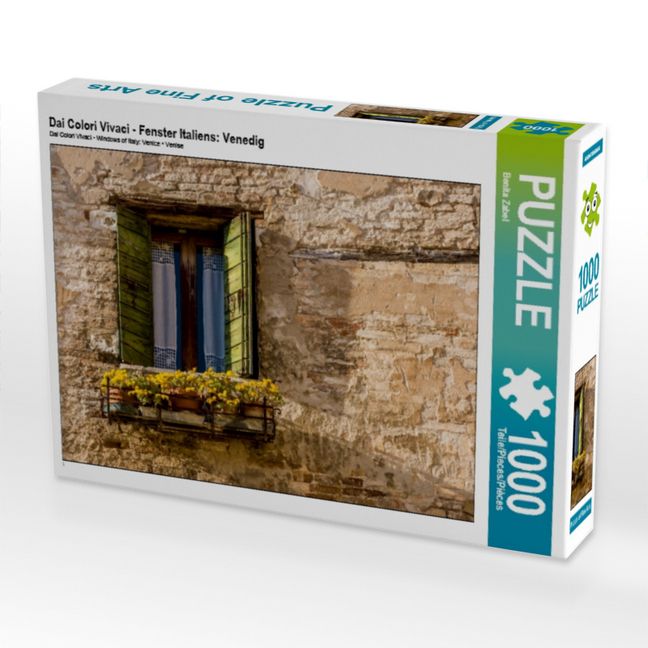 Produktbild: CALVENDO Puzzle Dai Colori Vivaci - Fenster Italiens: Venedig | 1000 Teile Lege-Gr&ouml;&szlig;e 64x48cm Foto-Puzzle f&uuml;r gl&uuml;ckliche Stunden
