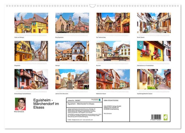 Produktbild: Eguisheim - M&auml;rchendorf im Elsass (Wandkalender 2026 DIN A2 quer), CALVENDO Monatskalender