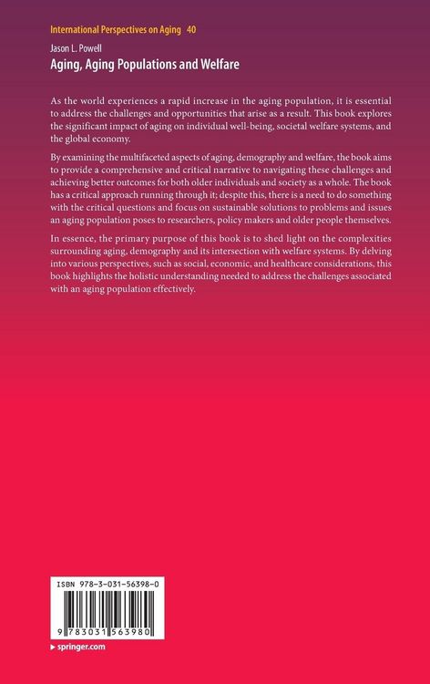 Produktbild: Aging, Aging Populations and Welfare