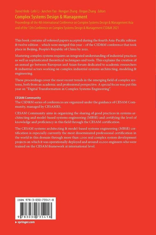 Produktbild: Complex Systems Design & Management