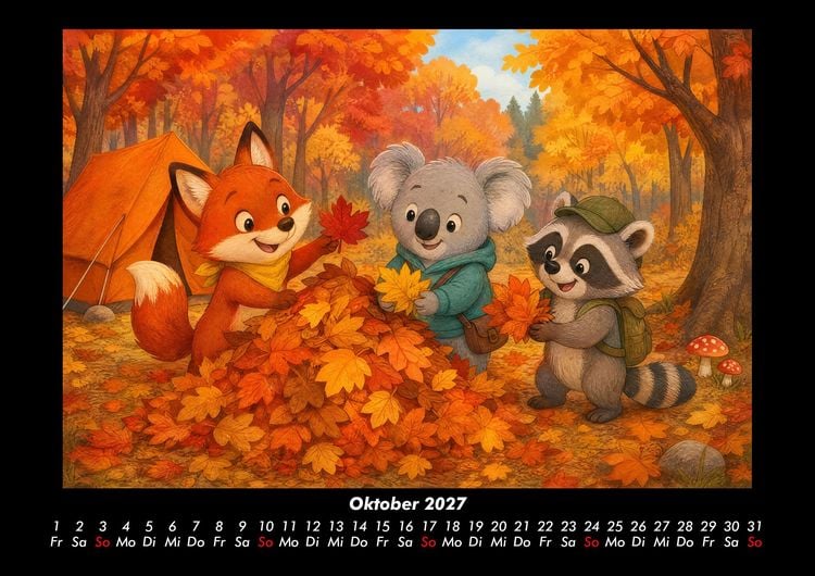 Produktbild: Camping-Abenteuer mit Finn, Kiki & Rocco 2027 Fotokalender DIN A3