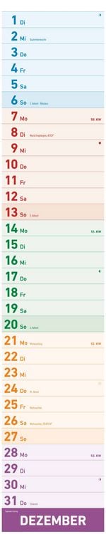 Produktbild: Megaplaner XXL 2026 - Streifen-Kalender 18x86 cm - mit Ferienterminen - viel Platz für Notizen - Wandplaner - Küchenkalender - Alpha Edition