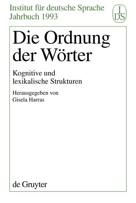 Produktbild: Die Ordnung der W&ouml;rter