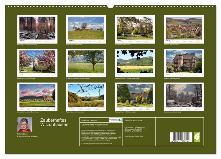 Produktbild: Zauberhaftes Witzenhausen (hochwertiger Premium Wandkalender 2026 DIN A2 quer), Kunstdruck in Hochglanz
