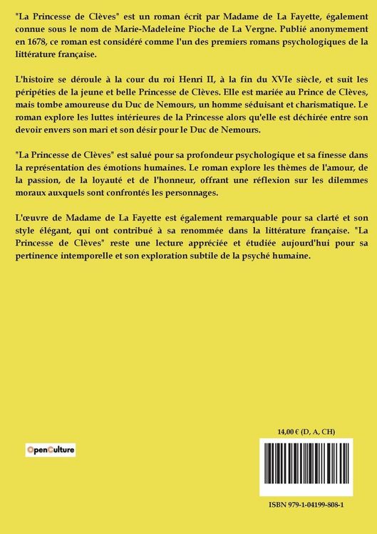 Produktbild: La Princesse de Cl&egrave;ves