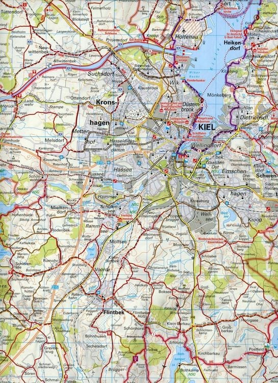 Produktbild: ADFC-Regionalkarte Hamburg/Neum&uuml;nster/Kiel 1:75.000, rei&szlig;- und wetterfest, mit GPS-Tracks-Download