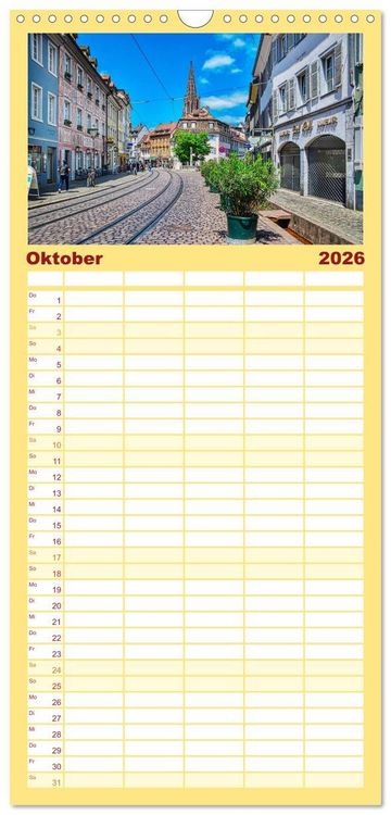 Produktbild: Familienplaner 2026 - Freiburg - Die entspannte Stadt im Breisgau mit 5 Spalten (Wandkalender, 21 x 45 cm) CALVENDO