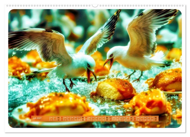 Produktbild: Gierige M&ouml;wen (hochwertiger Premium Wandkalender 2027 DIN A2 quer), Kunstdruck in Hochglanz