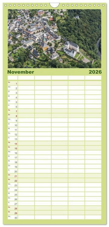 Produktbild: Familienplaner 2026 - Faszination Erzgebirge mit 5 Spalten (Wandkalender, 21 x 45 cm) CALVENDO
