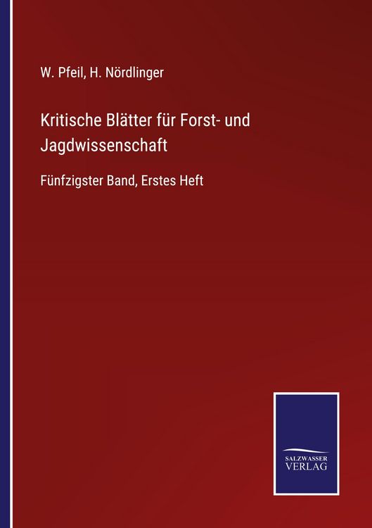 Produktbild: Kritische Bl&auml;tter f&uuml;r Forst- und Jagdwissenschaft