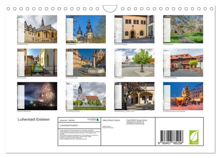 Produktbild: Lutherstadt Eisleben (Wandkalender 2026 DIN A4 quer), CALVENDO Monatskalender