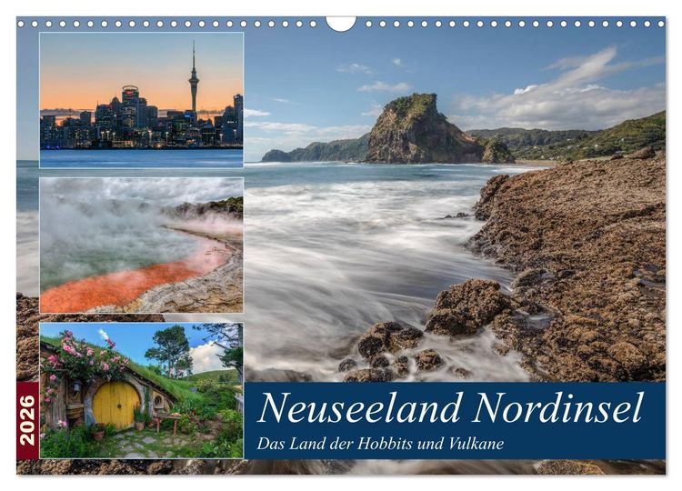 Produktbild: Neuseeland Nordinsel - Das Land der Hobbits und Vulkane (Wandkalender 2026 DIN A3 quer), CALVENDO Monatskalender