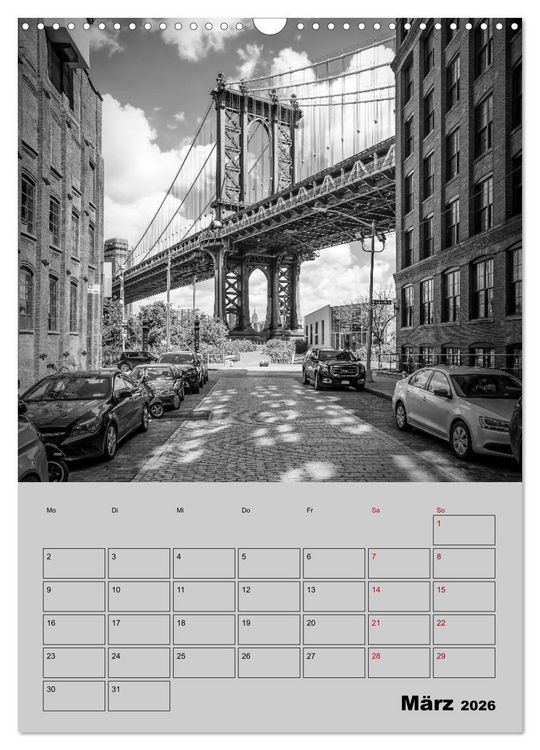 Produktbild: NEW YORK CITY Monochrome Stadtansichten (Wandkalender 2026 DIN A3 hoch), CALVENDO Monatskalender