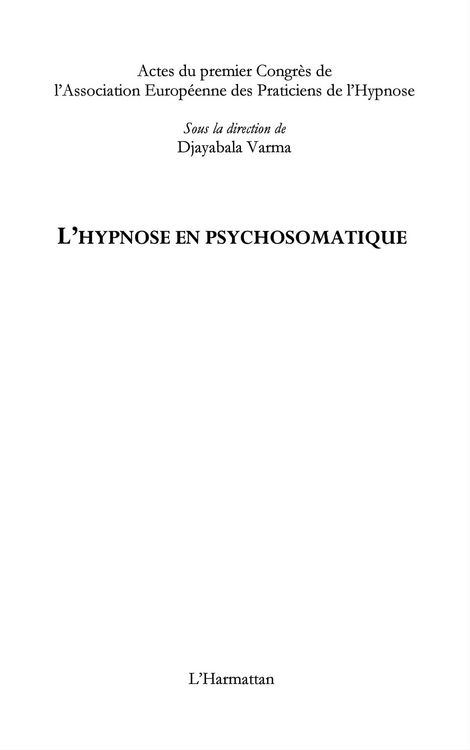 Produktbild: Hypnose en psychosomatique L'