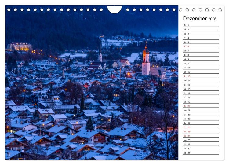 Produktbild: Garmisch-Partenkirchen - Bayerischer Charme im Werdenfelser Land (Wandkalender 2026 DIN A4 quer), CALVENDO Monatskalender