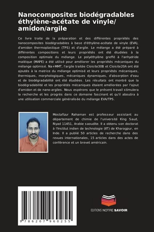 Produktbild: Nanocomposites biod&eacute;gradables &eacute;thyl&egrave;ne-ac&eacute;tate de vinyle/ amidon/argile