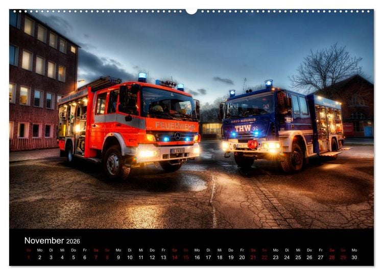 Produktbild: Feuerwehr und Rettungsdienst (hochwertiger Premium Wandkalender 2026 DIN A2 quer), Kunstdruck in Hochglanz