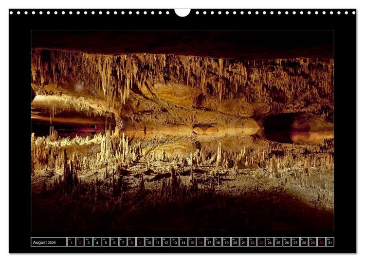 Produktbild: H&ouml;hlen, Stalaktiten und Stalagmiten (Wandkalender 2026 DIN A3 quer), CALVENDO Monatskalender