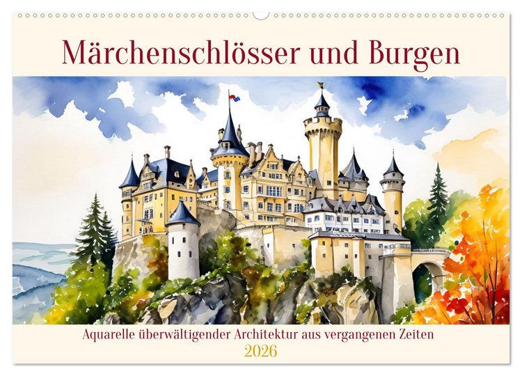 Produktbild: M&auml;rchenschl&ouml;sser und Burgen (Wandkalender 2026 DIN A2 quer), CALVENDO Monatskalender