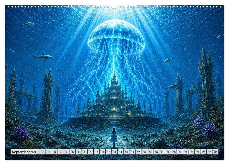 Produktbild: Versunkene Welten &ndash; Mystische Tiefen zwischen Traum und Ewigkeit (Wandkalender 2027 DIN A2 quer), CALVENDO Monatskalender