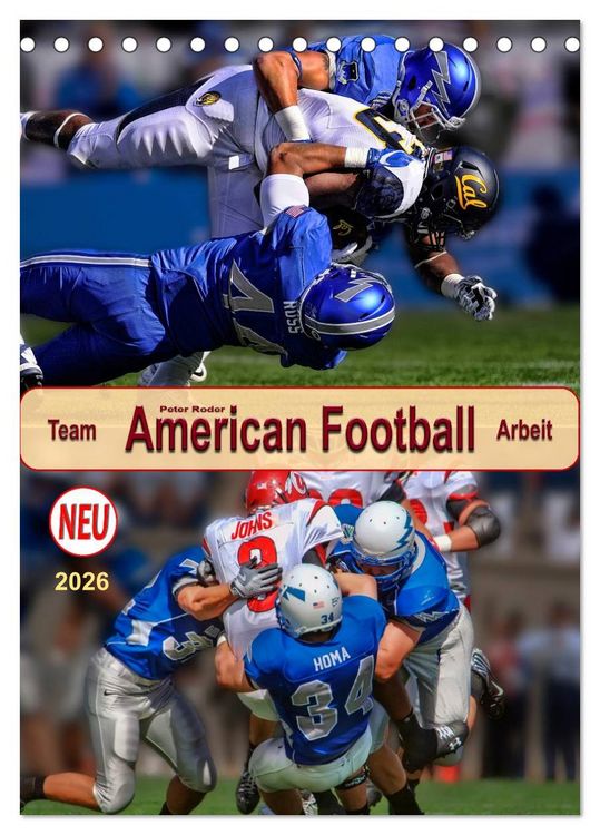 Produktbild: American Football, Team-Arbeit (Tischkalender 2026 DIN A5 hoch), CALVENDO Monatskalender