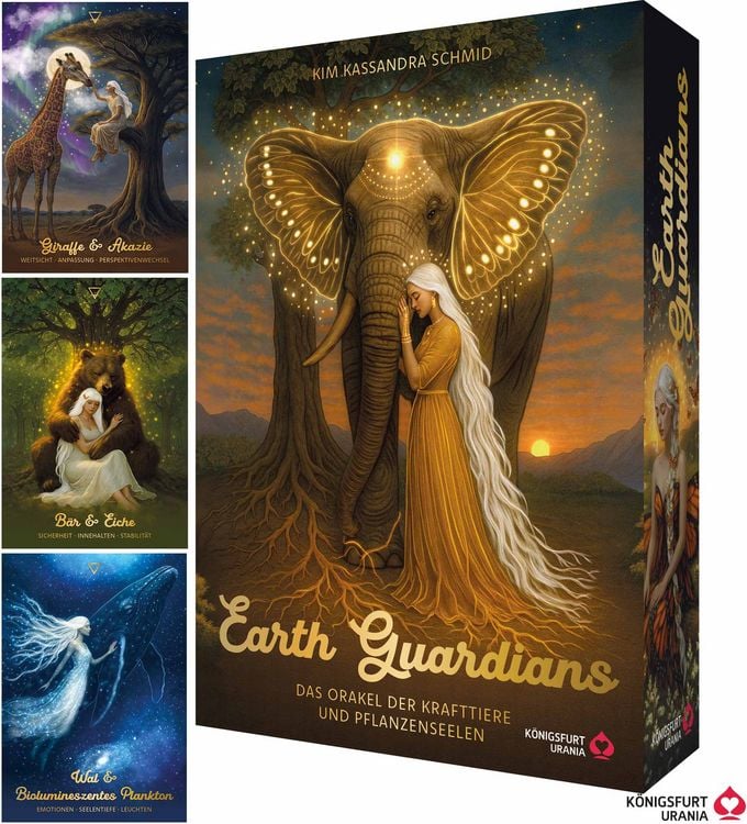 Produktbild: Earth Guardians - Das Orakel der Krafttiere und Pflanzenseelen - 46 farbige Karten, 172-seitiges farbiges Booklet