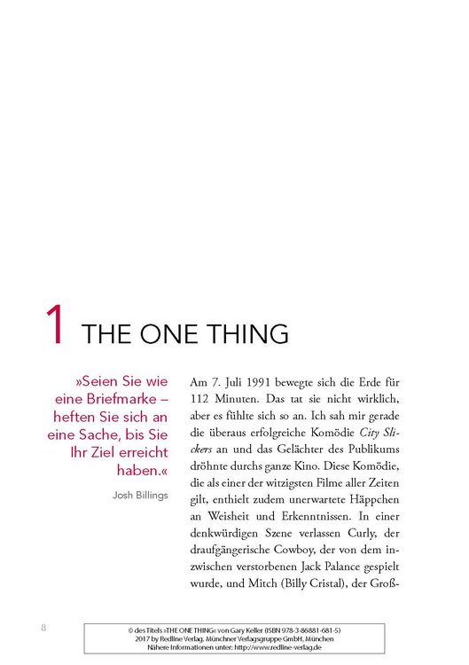 Produktbild: The One Thing
