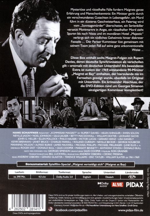 Produktbild: Kommissar Maigret - Die verschollenen F&auml;lle (OmU) / 6 Folgen und ein nie gezeigter Spielfilm IN ORIGINALSPRACHE MIT DEUTSCHEN UNTERTITELN (Pidax Serien-Klassiker) [2 DVDs]