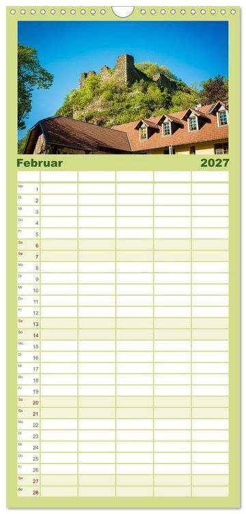 Produktbild: Familienplaner 2027 - Burgen des Hunsr&uuml;cks mit 5 Spalten (Wandkalender, 21 x 45 cm) CALVENDO
