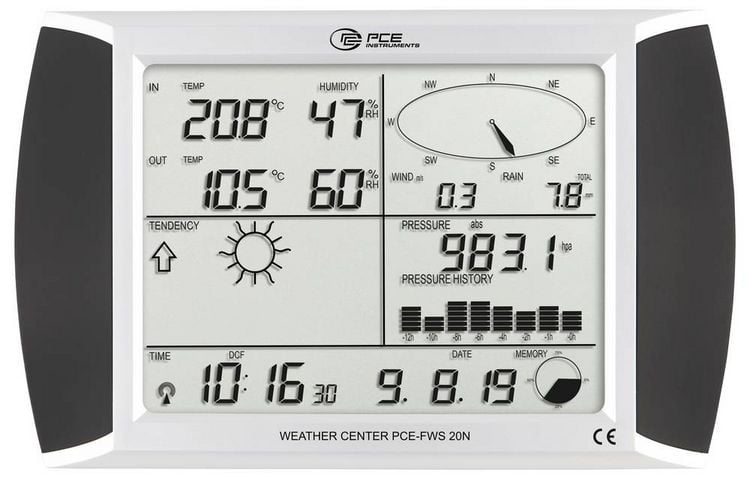 Produktbild: PCE Instruments Wetterstation PCE-FWS 20N |1 Touchscreen Display |Solarmodul |Vorhersage |Analyse Software |Funk uvm.