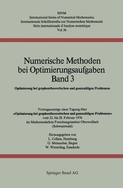 Produktbild: Numerische Methoden bei Optimierungsaufgaben Band 3