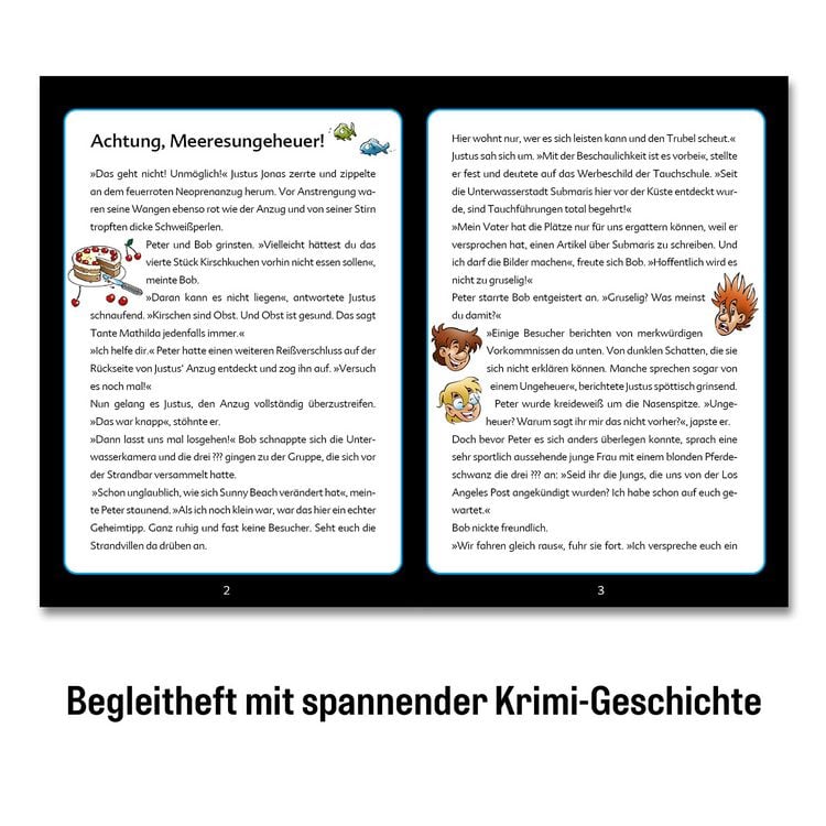Produktbild: Krimipuzzle Die drei ??? Kids Achtung, Meeresungeheuer!