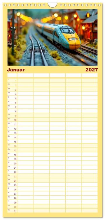 Produktbild: Familienplaner 2027 - Futuristische Modelleisenbahn mit 5 Spalten (Wandkalender, 21 x 45 cm) CALVENDO