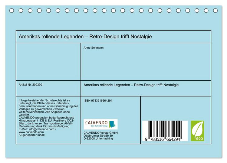 Produktbild: Amerikas rollende Legenden &ndash; Retro-Design trifft Nostalgie (Tischkalender 2026 DIN A5 quer), CALVENDO Monatskalender